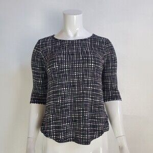 Bar III Black and White Patterned Top